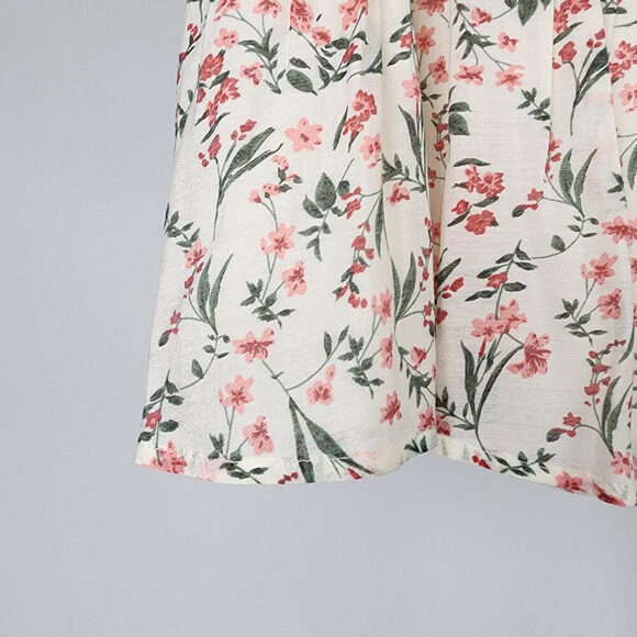 Mink pink Cream Flower Red & Green Mini Skirt Size M - Picture 3 of 9